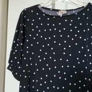 Polka dot short sleeve blouse